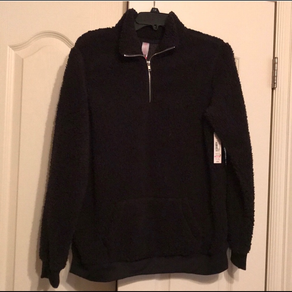 Sherpa XL black pullover jacket